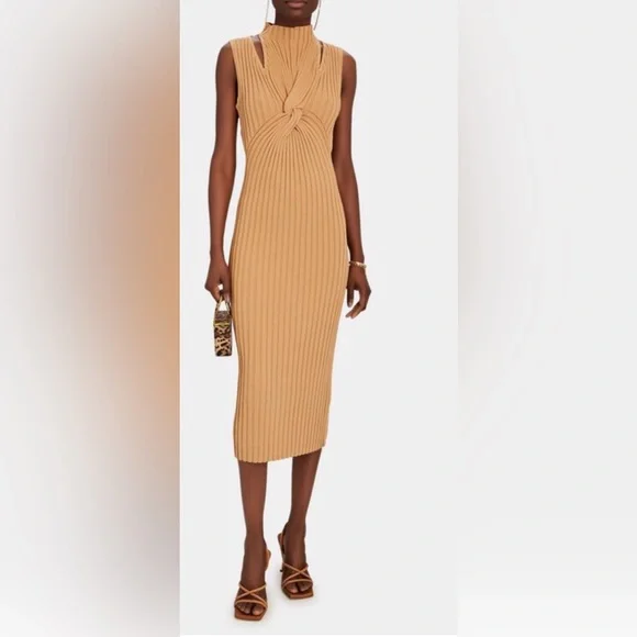 ACLER, Collins Twisted Rib Midi Dress